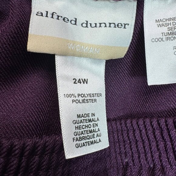 Alfred Dunner Womens Plus Size 24W Plum Elastic waist Pull-On Pants - Picture 5 of 10
